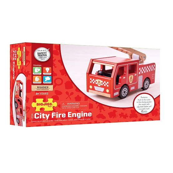 Bigjigs Toys Drewniany wóz strażacki