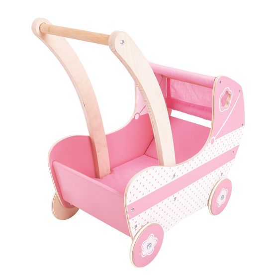 Bigjigs Toys Drewniany wózek dla lalek