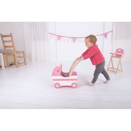 Bigjigs Toys Drewniany wózek dla lalek