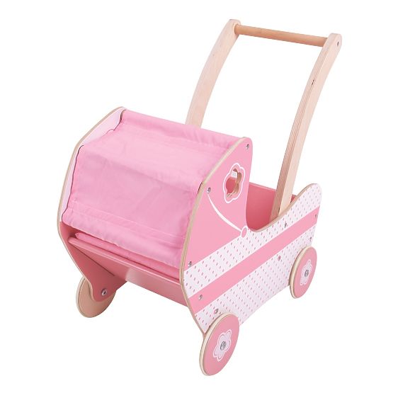 Bigjigs Toys Drewniany wózek dla lalek