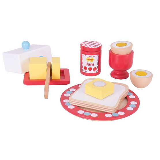 Bigjigs Toys Drewniany zestaw śniadaniowy
