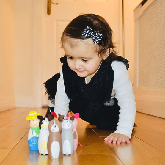 Bigjigs Toys Drewniana farma kręgli