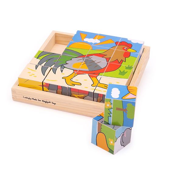 Bigjigs Toys Klocki obrazkowe farma
