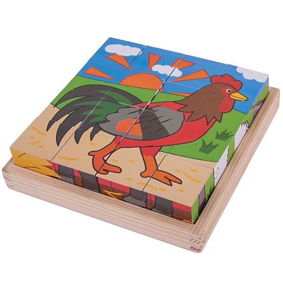 Bigjigs Toys Klocki obrazkowe farma