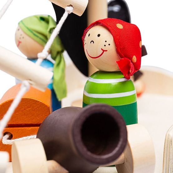 Bigjigs Toys Piracki statek z piratami