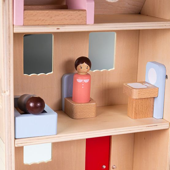 Bigjigs Toys Rozkładany domek z akcesoriami
