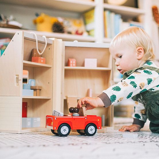 Bigjigs Toys Rozkładany domek z akcesoriami