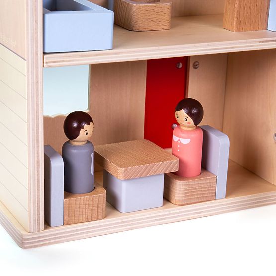 Bigjigs Toys Rozkładany domek z akcesoriami