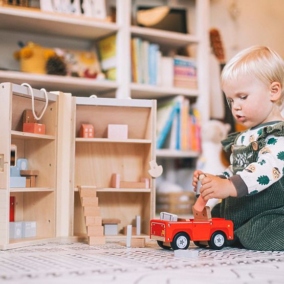 Bigjigs Toys Rozkładany domek z akcesoriami