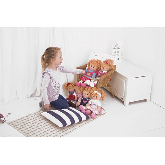 Bigjigs Toys Różowa kwiecista sukienka dla lalki 38 cm