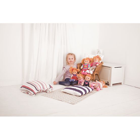 Bigjigs Toys Różowa kwiecista sukienka dla lalki 38 cm