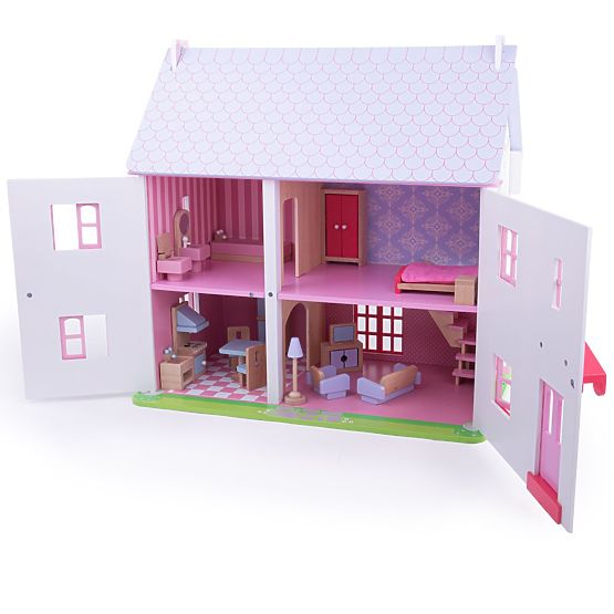 Bigjigs Toys Różowy domek dla lalek