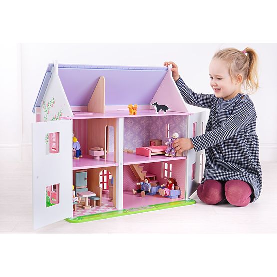 Bigjigs Toys Różowy domek dla lalek