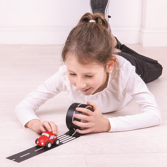 Bigjigs Toys Taśma klejąca droga z samochodzikiem