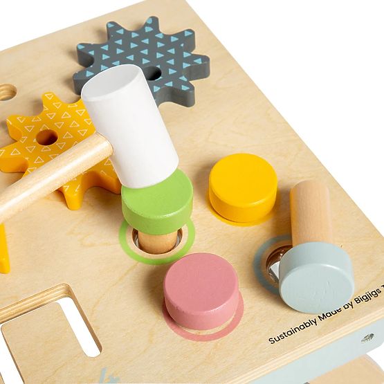 Bigjigs Toys Stół warsztatowy z młotkiem