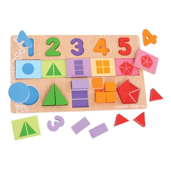 Bigjigs Toys Tablica dydaktyczna Liczby, kolory, kształty