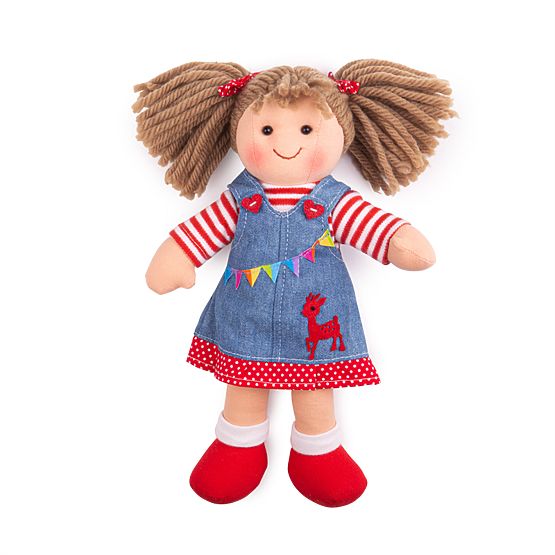 Bigjigs Toys Tkaninowa lalka Hattie 28 cm