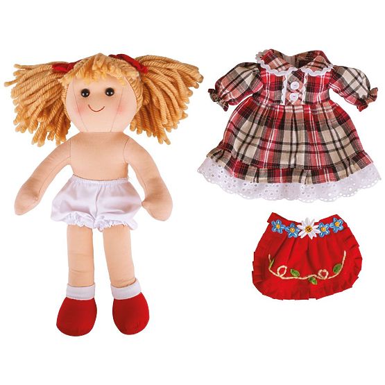 Bigjigs Toys Tkaninowa lalka Mandie 34 cm