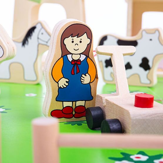 Bigjigs Toys Duża drewniana farma