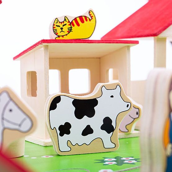 Bigjigs Toys Duża drewniana farma