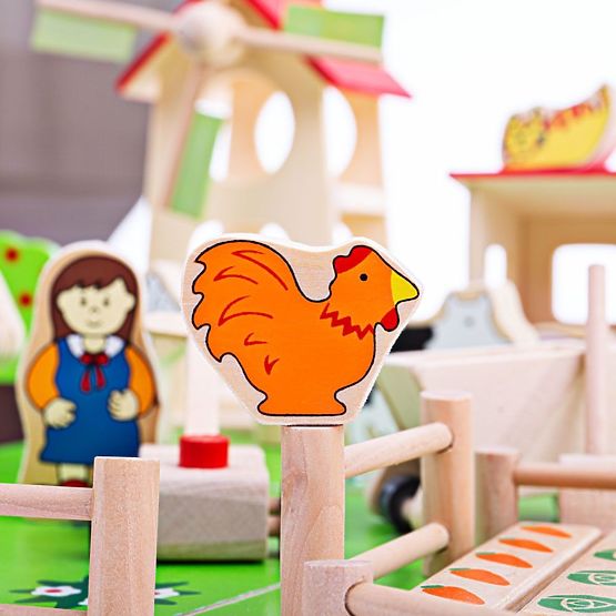 Bigjigs Toys Duża drewniana farma