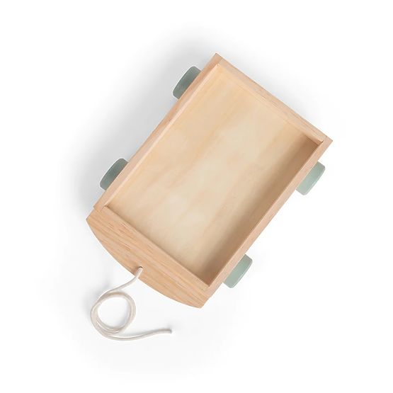 Bigjigs Toys Wózek z drewnianymi klockami