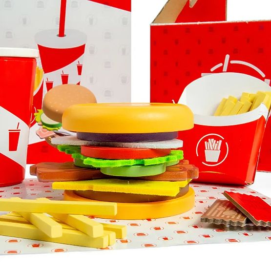 Bigjigs Toys Zestaw Burger i Frytki