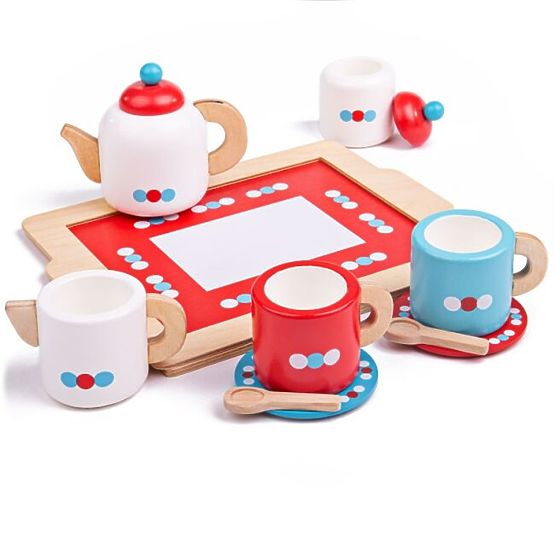 Bigjigs Toys Zestaw do herbaty w kropki
