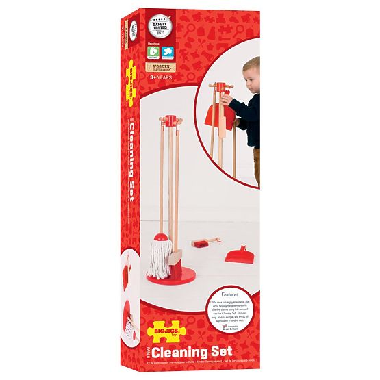 Bigjigs Toys zestaw do sprzątania czerwony