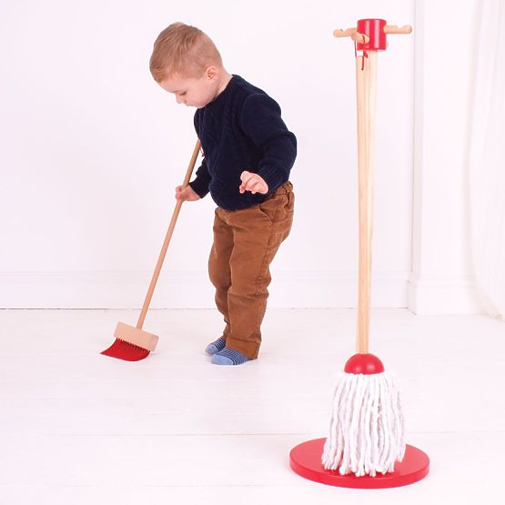 Bigjigs Toys zestaw do sprzątania czerwony