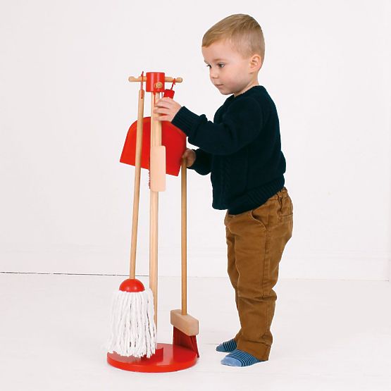 Bigjigs Toys zestaw do sprzątania czerwony