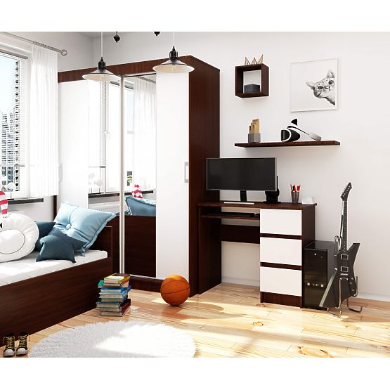 BIURKO A-6 CLP WENGE - BIAŁY PRAWOSTRONNY