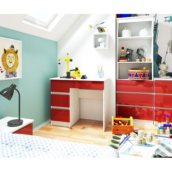 BIURKO A-7 CLP CZERWONY POŁYSK LEWOSTRONNE