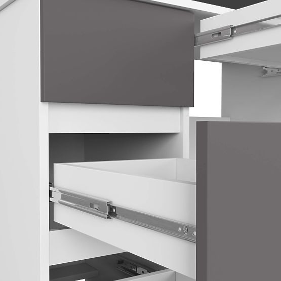 BIURKO A-7 CLP PK BIAŁE / SZARE LEWOSTRONNE