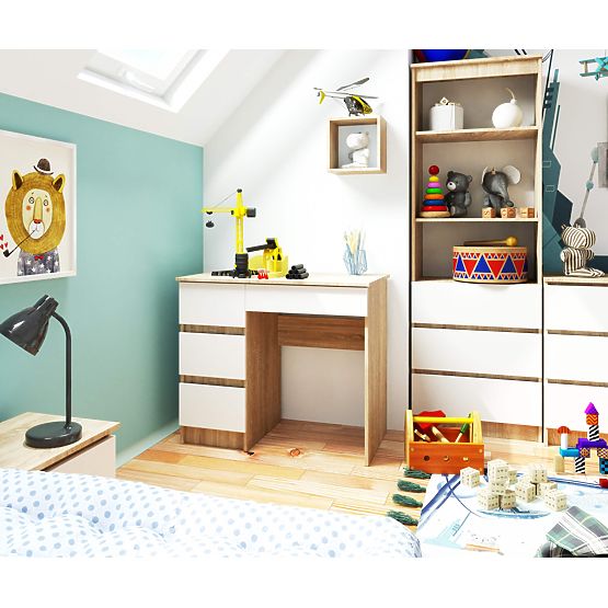 BIURKO A-7 CLP PK DĄB SONOMA / BIAŁY LEWOSTRONNE