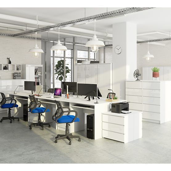 BIURKO CLP 135cm PK BIAŁY / BIAŁY POŁYSK