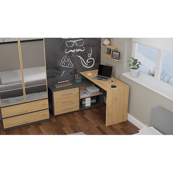 Biurko DANY ANTRACYT DĄB ARTISAN