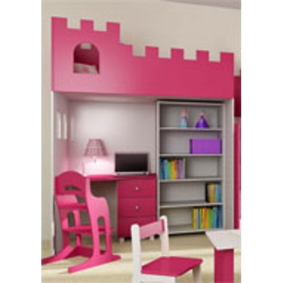 Biurko do łóżka typu antresola ZAMEK z szufladami i dodatkowymi nóżkami