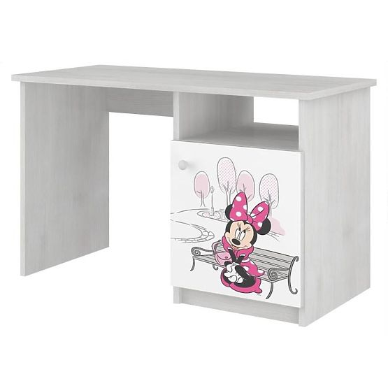 Dziecięce biurko - Minnie Mouse w Paryżu - dekor norweska sosna