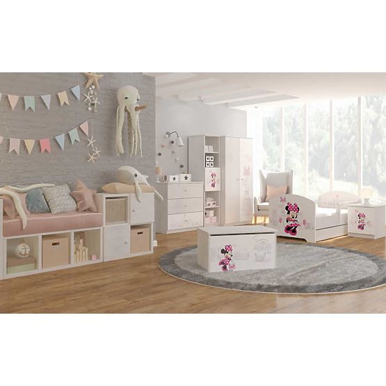 Dziecięce biurko - Minnie Mouse w Paryżu - dekor norweska sosna