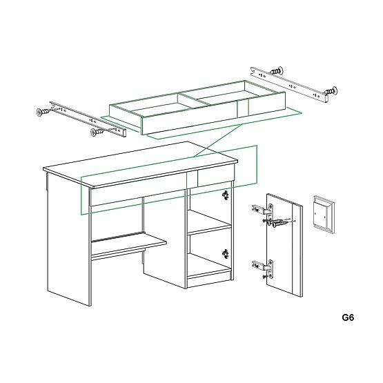 Biurko Gumi - białe / antracyt