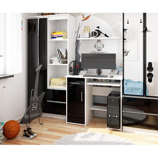 BIURKO JAY PK BIAŁY / CZARNY POŁYSK