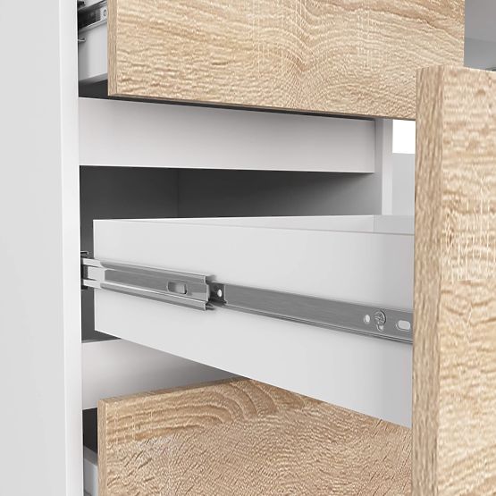 BIURKO KOMPUTEROWE A-11 135 cm 6 SZUFLAD PK BIAŁY / SONOMA