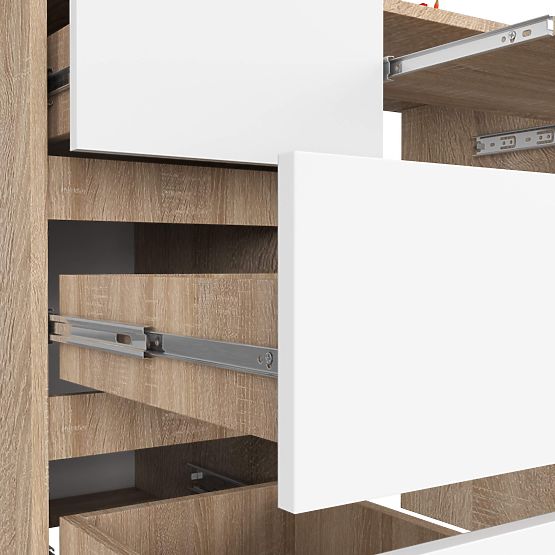 BIURKO KOMPUTEROWE A-6 90 cm LEWE DĄB SONOMA / BIAŁY