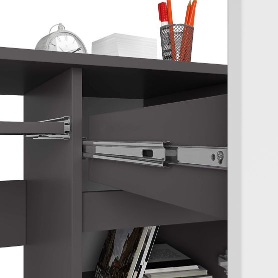 BIURKO KOMPUTEROWE PIKSEL PK SZARY / BIAŁY - PRAWY