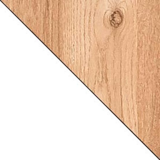 Narożne biurko L11 - białe / dąb nash