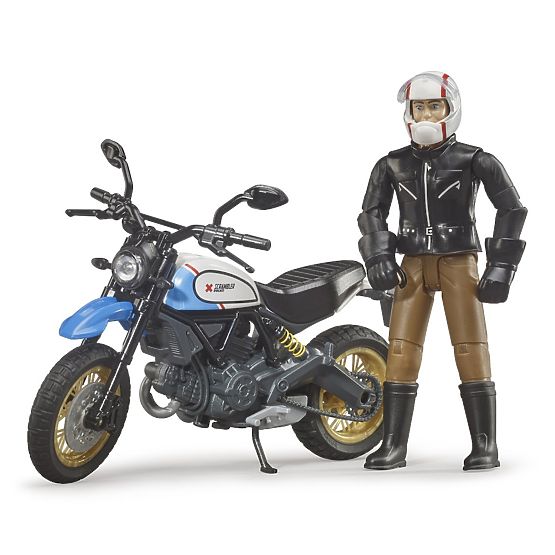 Bruder 63051 BWORLD Motocykl Scrambler Ducati Cafe Racer z jeźdźcem