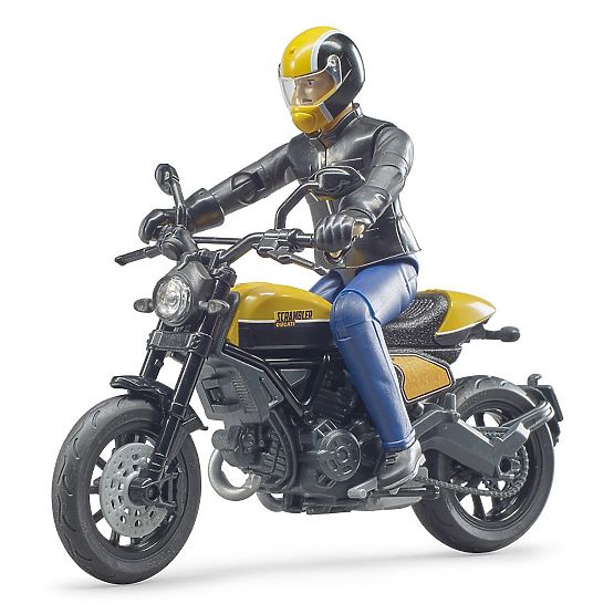 Bruder 63053 BWORLD Motocykl Scrambler Ducati Cafe Racer z jeźdźcem