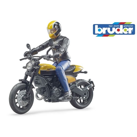 Bruder 63053 BWORLD Motocykl Scrambler Ducati Cafe Racer z jeźdźcem