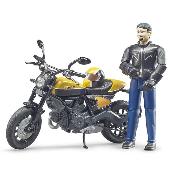 Bruder 63053 BWORLD Motocykl Scrambler Ducati Cafe Racer z jeźdźcem